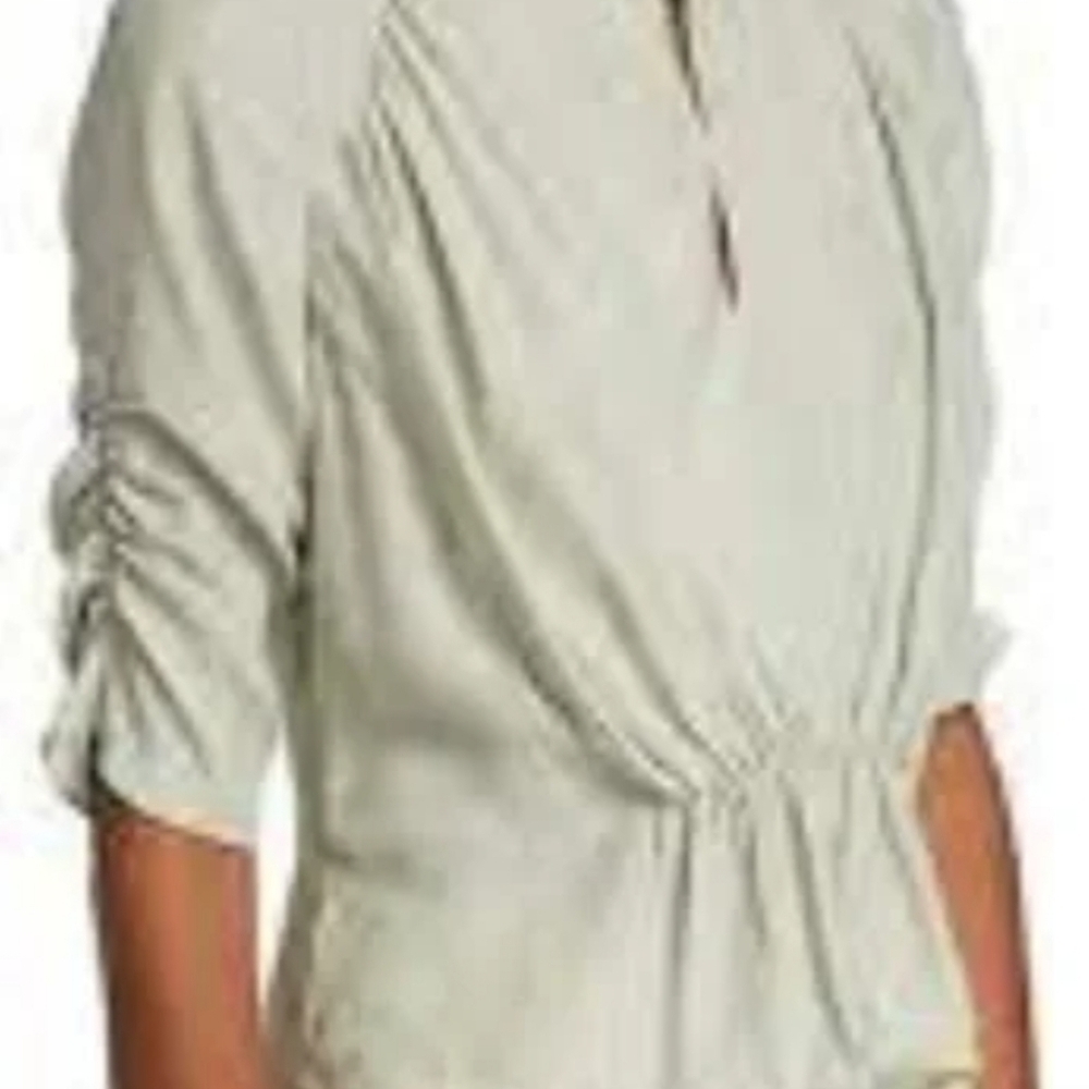 Frame Denim‎ Gray Pleated 3/4 Sleeve Blouse - Picture 9 of 11